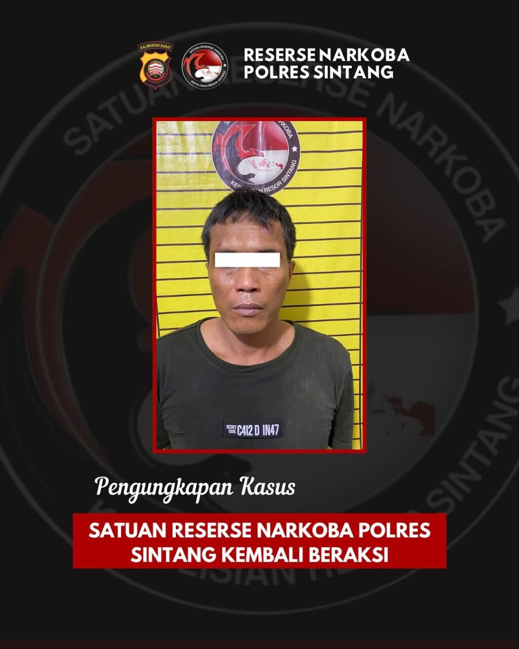Satuan Reserse Narkoba Polres Sintang Berhasil Bekuk Pengedar Sabu dan Ekstasi